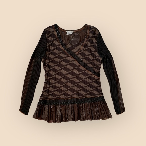 Alberto Makali long sleeve v neck sweater top size xl - Picture 1 of 8